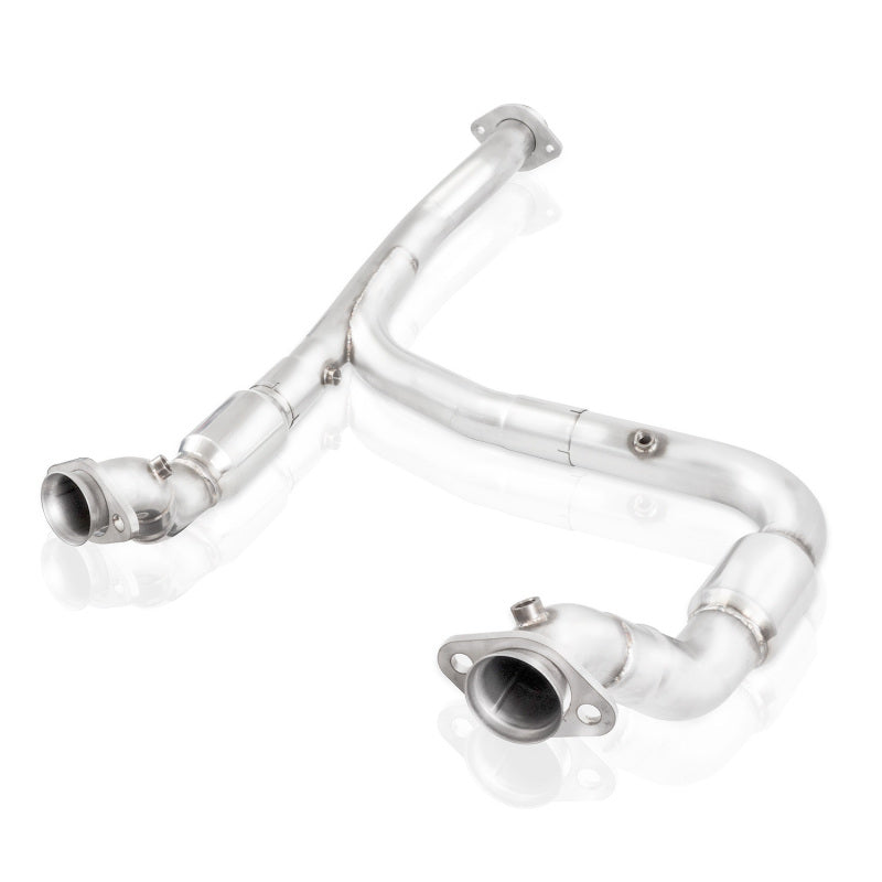 Stainless Works 15-18 F-150 3.5L Downpipe 3in High-Flow Cats Y-Pipe Factory Connection FT16ECODPCAT FT16ECODPCAT Photo - out of package