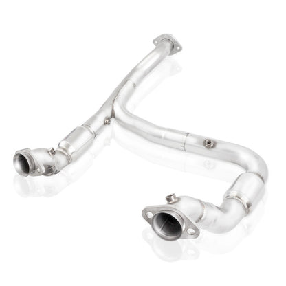 Stainless Works 15-18 F-150 3.5L Downpipe 3in High-Flow Cats Y-Pipe Factory Connection FT16ECODPCAT FT16ECODPCAT Photo - out of package
