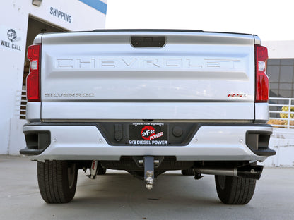 aFe Large Bore-HD 3in 409SS DPF-Back 20-21 GM Trucks L6-3.0L (td) LM2 - Black Tip 49-44128-B 49-44128-B Photo - Mounted