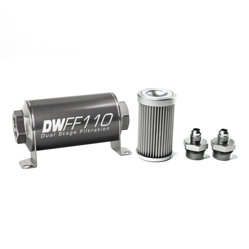 DeatschWerks '-6AN, 10 micron, 110mm In-line fuel filter kit 8-03-110-010K-6 Photo - Primary