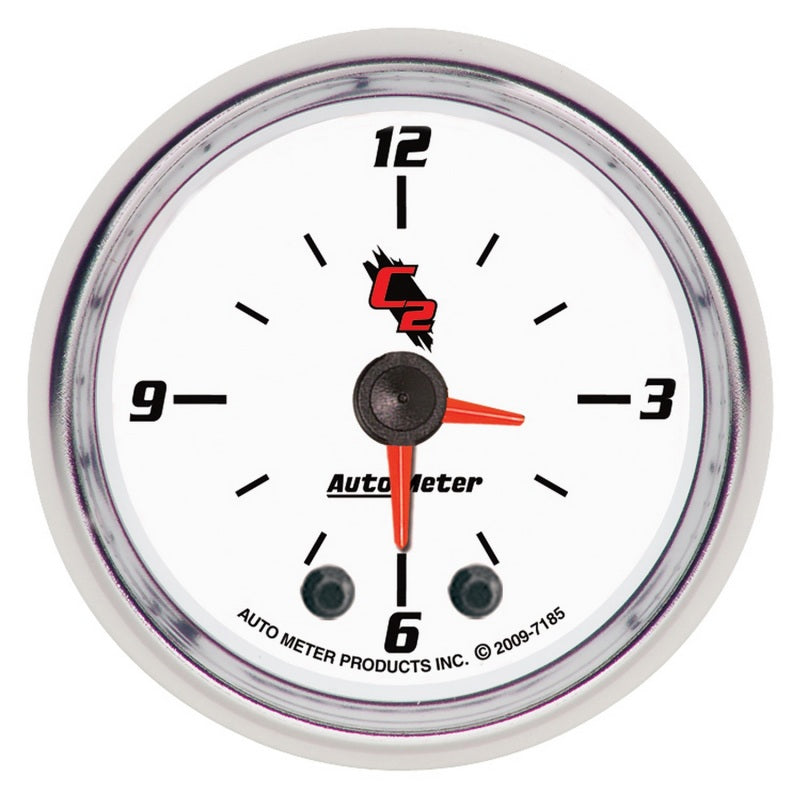 Autometer C2 2-1/6in 12 Hour Analog Clock Gauge 7185 7185 Photo - Primary