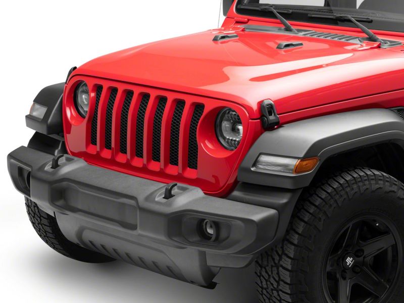 Raxiom 18-23 Jeep Wrangler JL Axial Series 9-In Angel Eye LED Headlights- Blk Housing (Clear Lens) J177416 J177416 Photo - Close Up