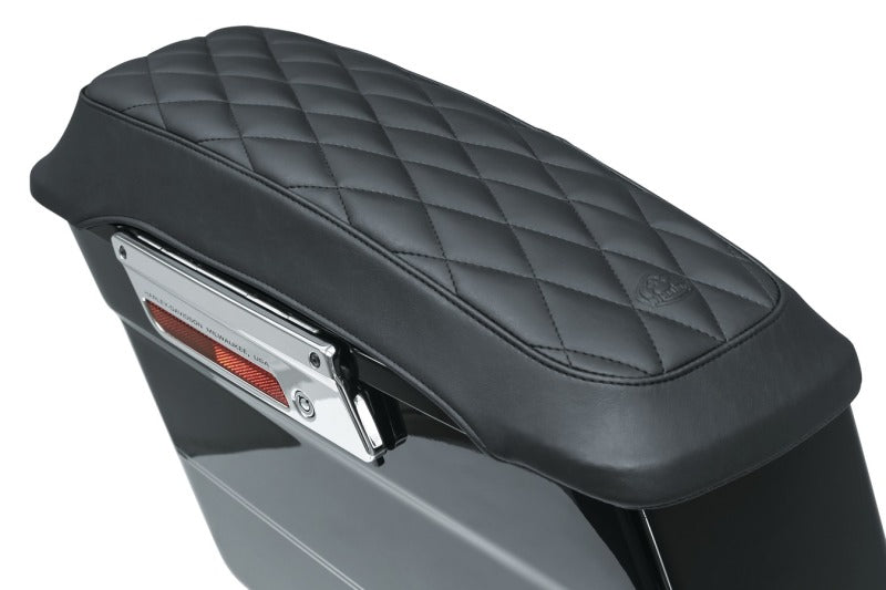 Mustang Motorcycle Mustang 93-13 Harley FL Touring Saddlebag Lid Covers Diamond Stitch - Black 77636 77636 Photo - Primary