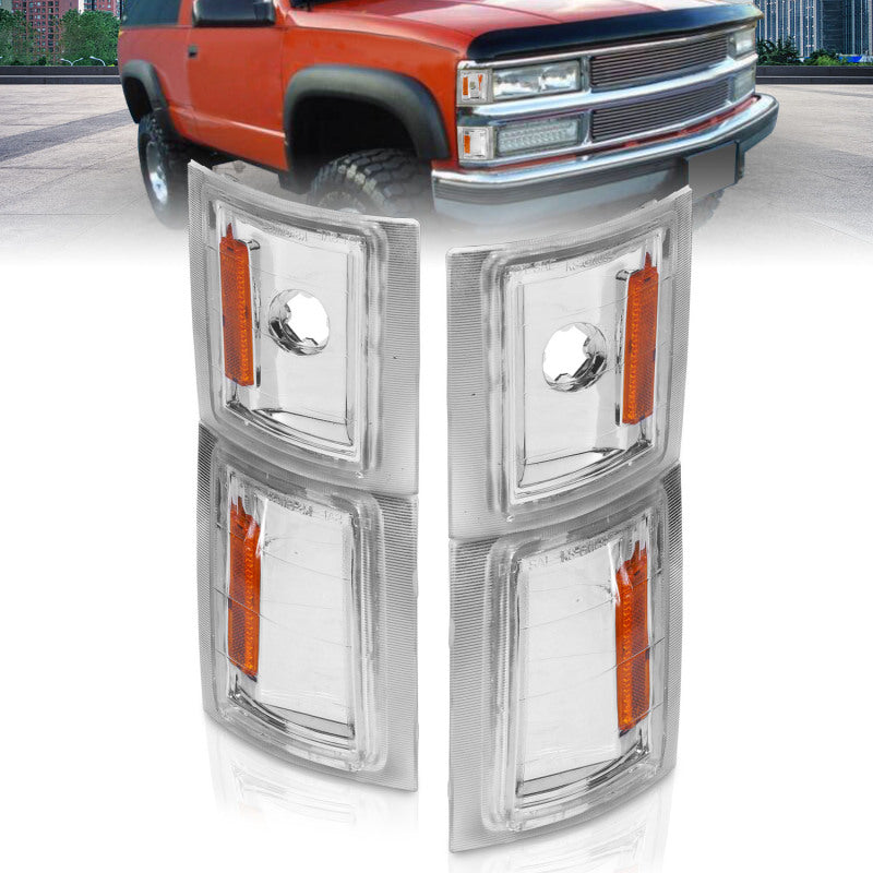 ANZO 1994-1998 Chevrolet Blazer Corner Lights Clear Lens w/ Amber Reflector 521041 521041 Photo - Primary