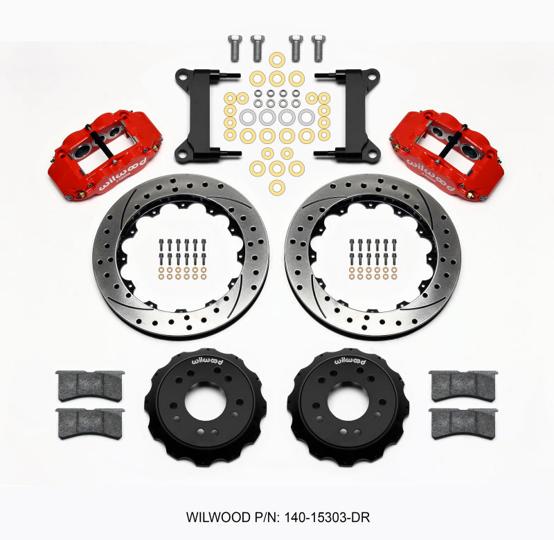 Wilwood Narrow Superlite 6R Front Hat Kit 13.06 Drilled Red 63-87 C10 w/ Wilwood Pro Spindles 140-15303-DR 140-15303-DR Photo - Primary
