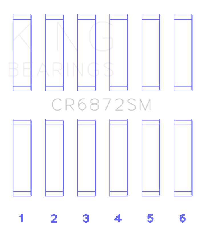 King Engine Bearings King Toyota 1GR-FE (Size STD) Connecting Rod Bearing Set CR6872SM CR6872SM Photo - Primary