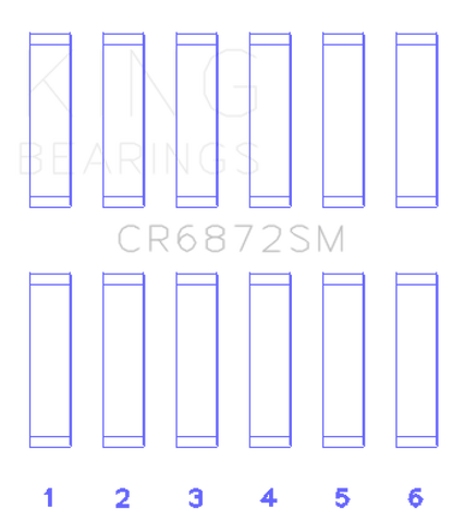 King Engine Bearings King Toyota 1GR-FE (Size STD) Connecting Rod Bearing Set CR6872SM CR6872SM Photo - Primary