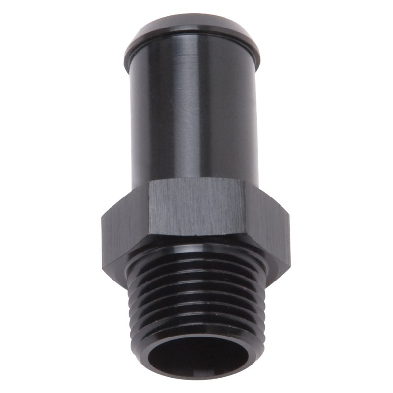 Edelbrock Hose End, Straight, 3/8" NPT TO 5/8" Barb, Black Anodize 8187 Photo - Primary