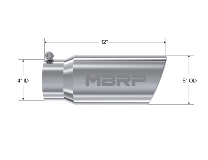 MBRP Tip 5in O.D. Angled Roll ed End  4in inlet MBRT5051 T5051 Photo - Close Up
