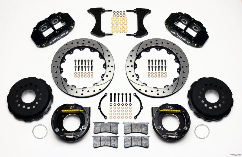 Wilwood Narrow Superlite 4R Rear P-Brk Kit 12.88in Drilled Ford 8.8 w/2.5in Offset-5 Lug 140-9223-D 140-9223-D Photo - Primary