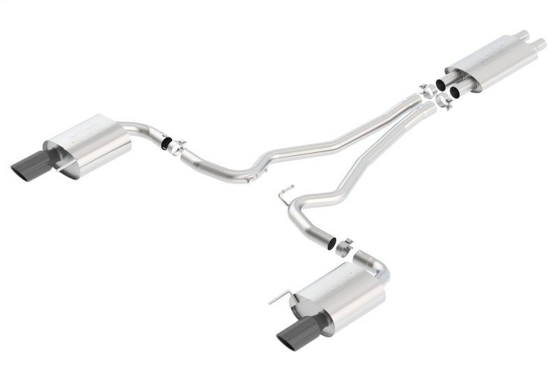 Borla Touring Cat-Back 15 Ford Mustang GT 5.0L V8 MT/AT 2.5in pipe Black 4in tip 140589BC 140589BC Photo - Primary