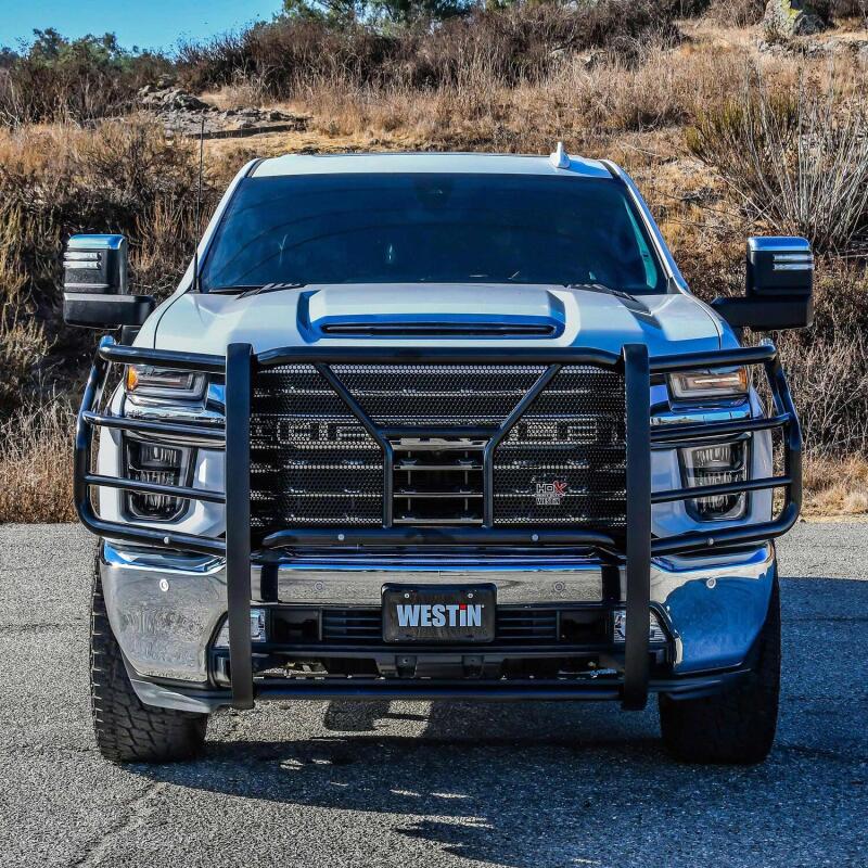 Westin 20-22 Chevrolet Silverado 2500/3500 (w/Front Sensors) HDX Grille Guard - Blk 57-3995S 57-3995S Photo - Mounted