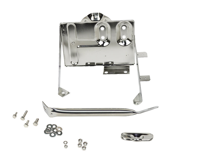 Kentrol 76-86 Jeep CJ Battery Tray with support arm - Polished Silver 30498 30498 Photo - Primary