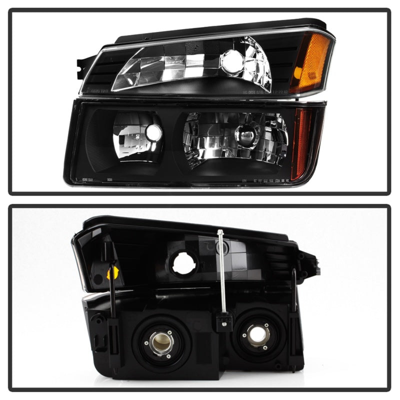 SPYDER xTune 02-06 Chevy Avalanche w/Cladding OEM Bumper Light & Headlights - (BLACK) (HD-JH-CAVA02-SET-BK) 9040641 9040641 Photo - Unmounted
