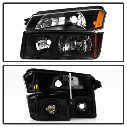SPYDER xTune 02-06 Chevy Avalanche w/Cladding OEM Bumper Light & Headlights - (BLACK) (HD-JH-CAVA02-SET-BK) 9040641 9040641 Photo - Unmounted