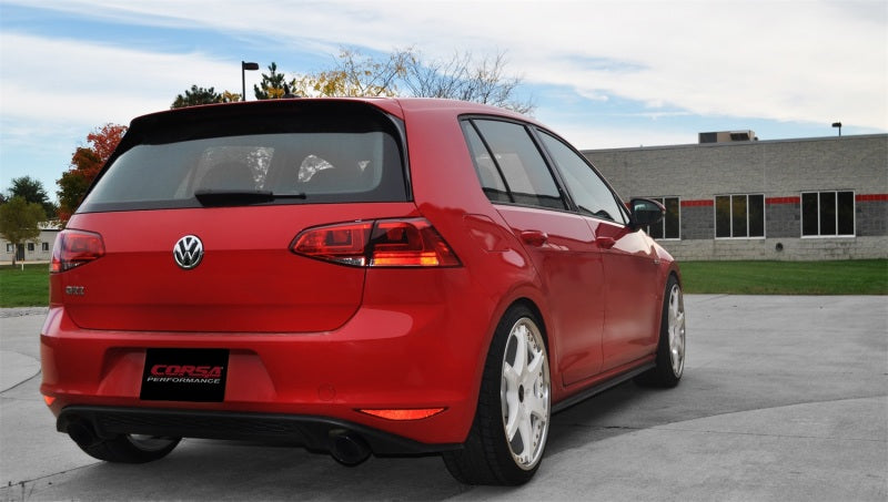 Corsa Performance 14-15 Volkswagen GTI Mk7 Black Sport 3.0in Cat-Back Dual Rear Exit 14834BLK Photo - Mounted