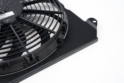 CSF 92-00 Honda Civic All-Aluminum Fan Shroud w/12in SPAL Fan - Black Finish 2858FB 2858FB Photo - Close Up
