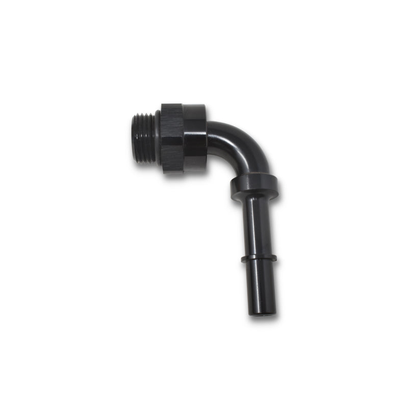Russell Performance Adpt Fitting 3/8in SAE Qck Dis Male to #8 SAE Port Male Swvl End 90 Deg Blk Anod 644063 644063 Photo - Primary
