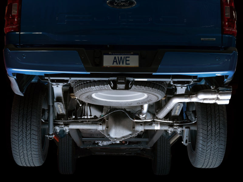 AWE Tuning AWE 0FG 21+ Ford F150 Dual Side Exit Cat-Back Exhaust- 4.5in Chrome Silver Tips 3015-22067 3015-22067 Photo - Mounted