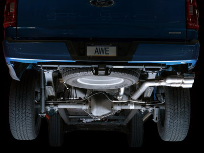 AWE Tuning AWE 0FG 21+ Ford F150 Dual Side Exit Cat-Back Exhaust- 4.5in Chrome Silver Tips 3015-22067 3015-22067 Photo - Mounted