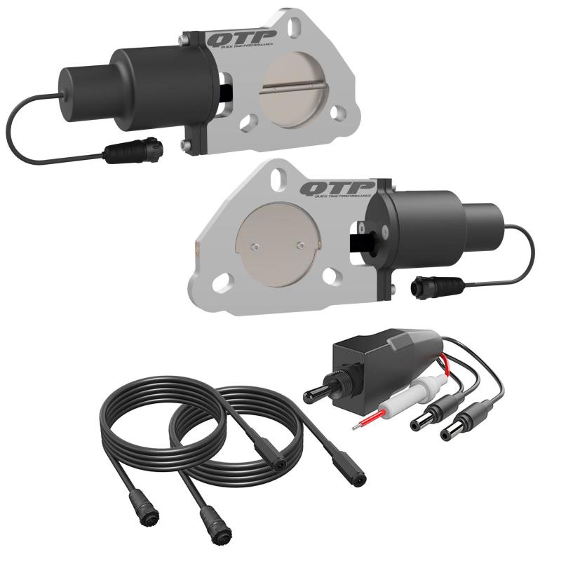 QTP 2.5in Bolt-On QTEC Dual Electric Cutout Valves - Pair QTEC50 QTEC50 Photo - Primary