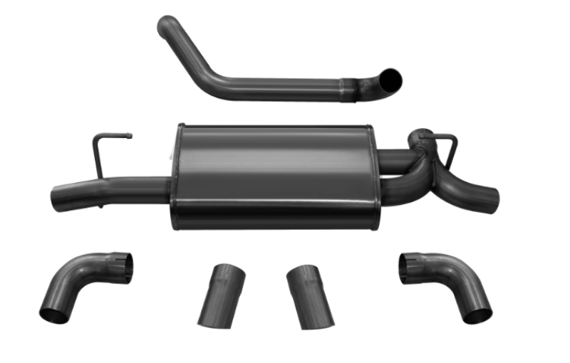 Corsa 18+ Jeep Wrangler JL 2.5in Dual Rear Turn Down Exit Black Sport Axle-Back Exhaust 21013BLK 21013BLK Photo - Primary