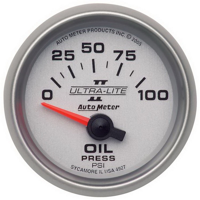 Autometer Gauge, Oil Pressure, 2 1/16", 100Psi, Electric, Ultra-Lite II 4927 Photo - Primary