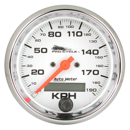 Autometer Pro-Cycle Gauge Speedo 3 3/4in 120 Mph Elec White 19351 19351 Photo - Primary