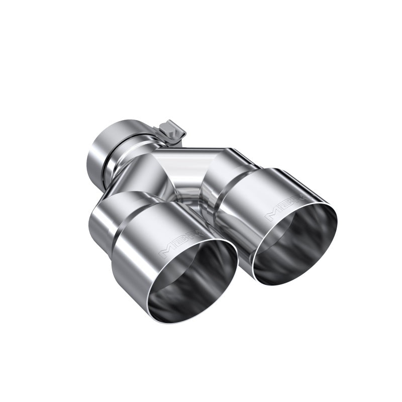 MBRP 3in ID / Dual 4in OD Out Staggered L 9.37in / R 9.87in Single Wall T304 SS Univ Exhaust Tip T5183 T5183 Photo - Primary