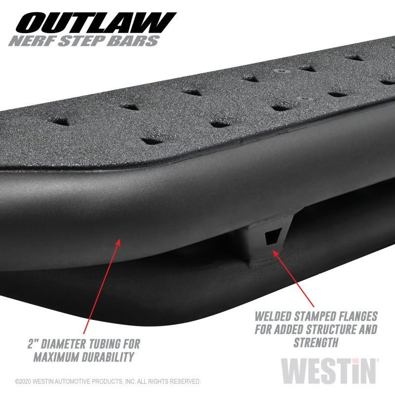 Westin 2020 Jeep Gladiator Outlaw Nerf Step Bars - Textured Black 58-54165 58-54165 Photo - Unmounted
