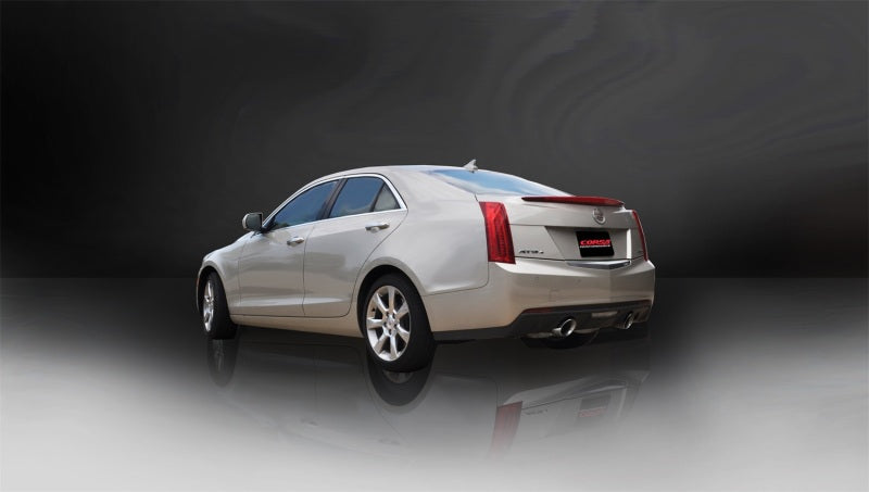 Corsa Performance 13-14 Cadillac ATS Sedan 2.0L A/T Polished Sport Dual Rear Cat-Back 14888 Photo - Mounted
