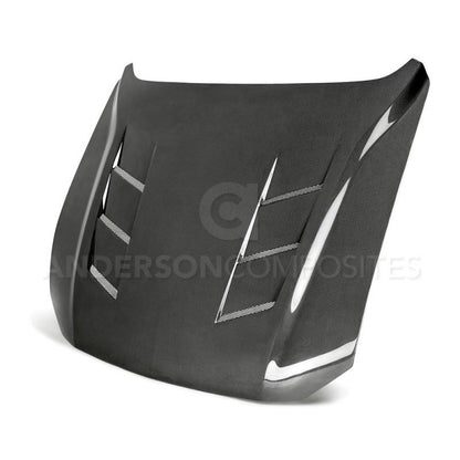 Anderson Composites 2018 Ford Mustang GT Type-SA Style Heat Extractor Double Sided Carbon Fiber Hood AC-HD18FDMU-SA-DS AC-HD18FDMU-SA-DS Photo - Primary