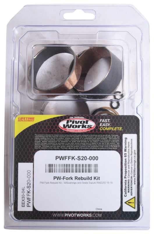 Pivot Works 16-18 Suzuki RMZ250 PW Fork Rebuild Kit - W/Bushings & Seals PWFFK-S20-000 PWFFK-S20-000 Photo - Primary