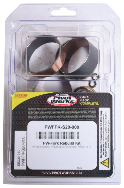 Pivot Works 16-18 Suzuki RMZ250 PW Fork Rebuild Kit - W/Bushings & Seals PWFFK-S20-000 PWFFK-S20-000 Photo - Primary
