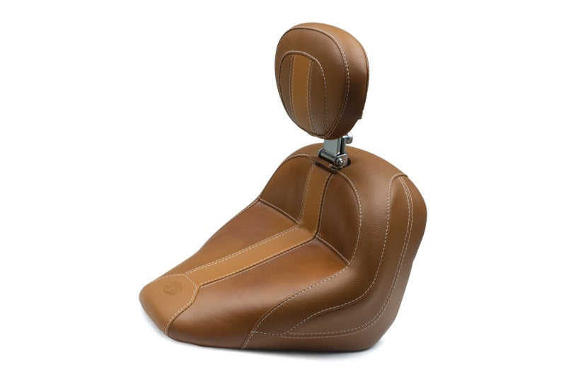 Mustang Motorcycle Mustang 15-21 Indian Scout Standard Touring Solo Seat w/Driver Backrest - Brown 79508MV 79508MV Photo - Primary