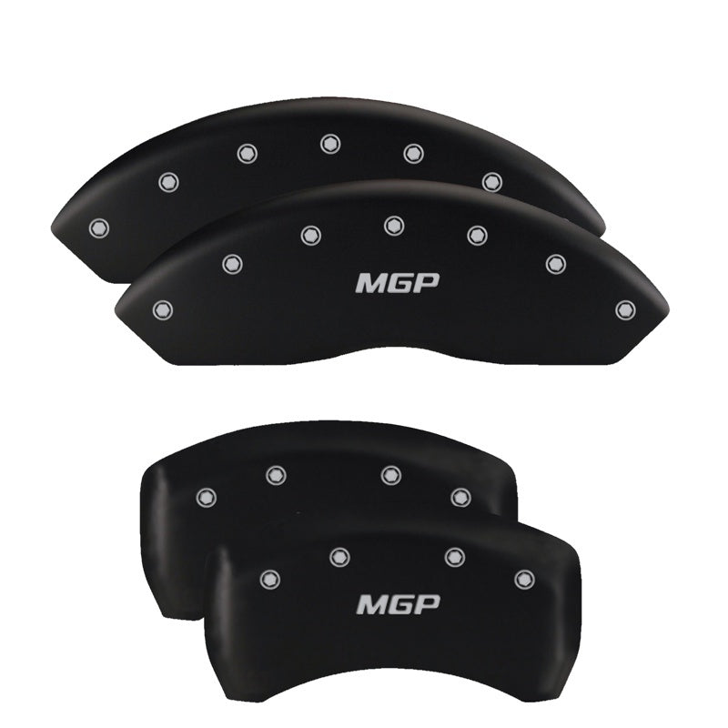 MGP 4 Caliper Covers Engraved Front & Rear MGP Matte Black finish silver ch 22110SMGPMB 22110SMGPMB Photo - Primary