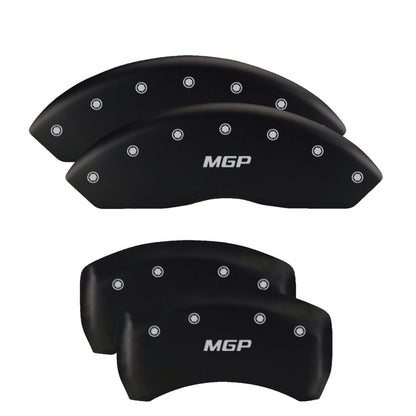 MGP 4 Caliper Covers Engraved Front & Rear MGP Matte Black finish silver ch 22110SMGPMB 22110SMGPMB Photo - Primary