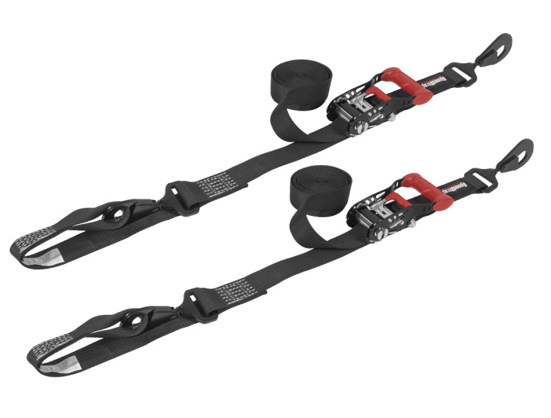 SpeedStrap 1 1/2In x 10Ft Ratchet Tie-Down w/ Soft-Tie (2 Pack) - Black 15221-2