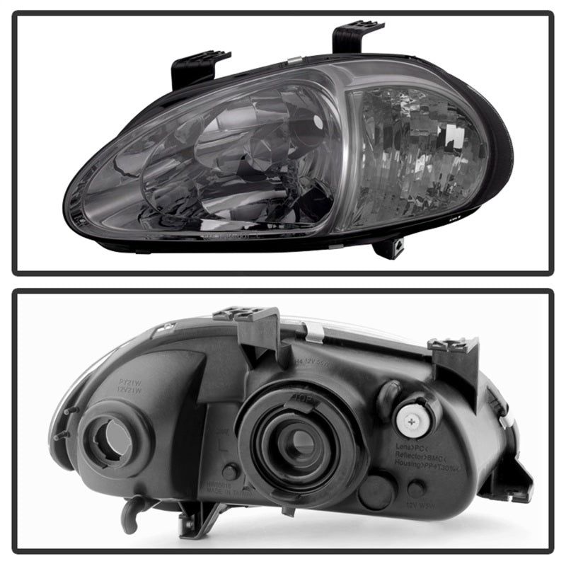 SPYDER Xtune Honda Del Sol 93-97 1Pc Crystal Headlights Smoke HD-ON-HDEL93-1P-SM 5013439 5013439 Photo - Unmounted