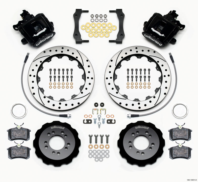 Wilwood Combination Parking Brake Rear Kit 12.88in Drilled 2013-Up Ford Focus ST w/ Lines 140-13031-D 140-13031-D Photo - Primary