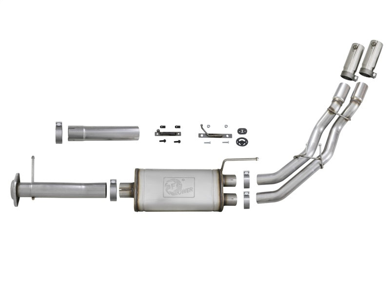 aFe Rebel Series 3 IN to 2-1/2 IN 409 Stainless Steel Cat-Back Exhaust Sys 49-43078-P Photo - Unmounted