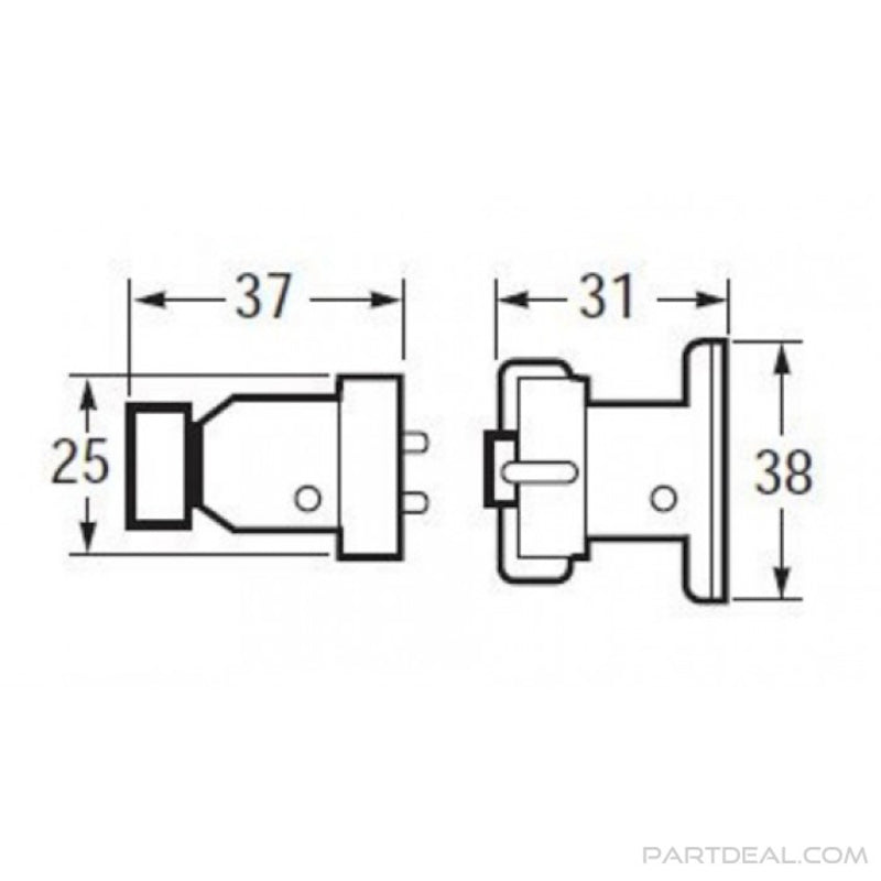 Hella Plug / Socket 3Pole 002807801 002807801 Technical Drawing