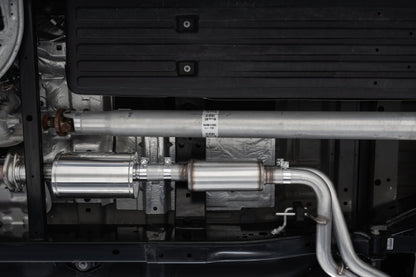 MBRP 2021+ Ford F150 Aluminized Dual Pre-Axle (Street Profile) 2.5in OD Tips 3in Cat Back Exhaust S5219AL S5219AL Photo - Mounted