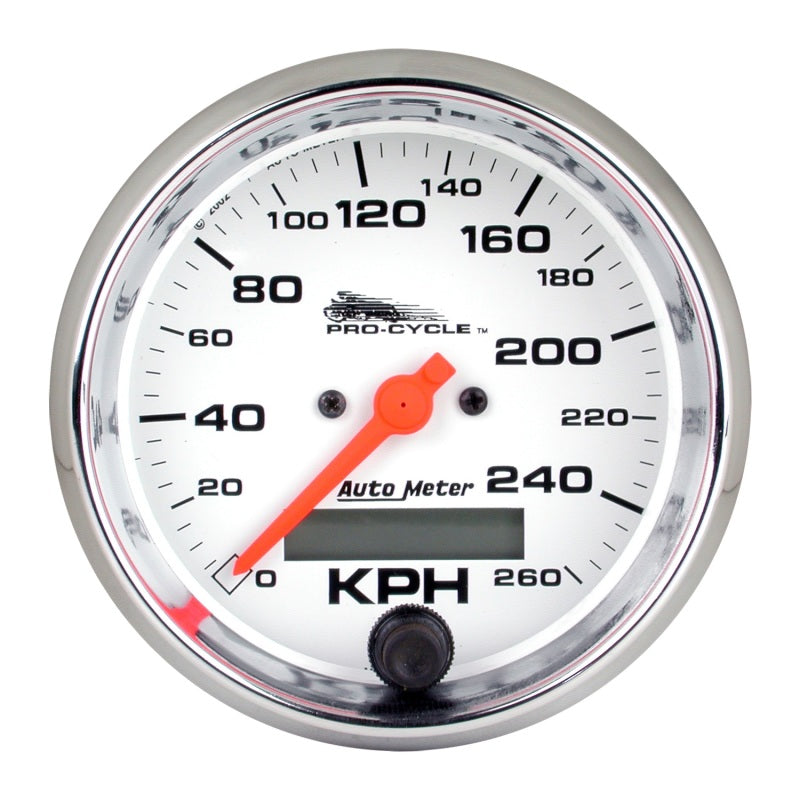 Autometer Pro-Cycle Gauge Speedo 3 3/4in 160 Mph Elec White 19355 19355 Photo - Primary