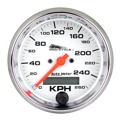 Autometer Pro-Cycle Gauge Speedo 3 3/4in 160 Mph Elec White 19355 19355 Photo - Primary
