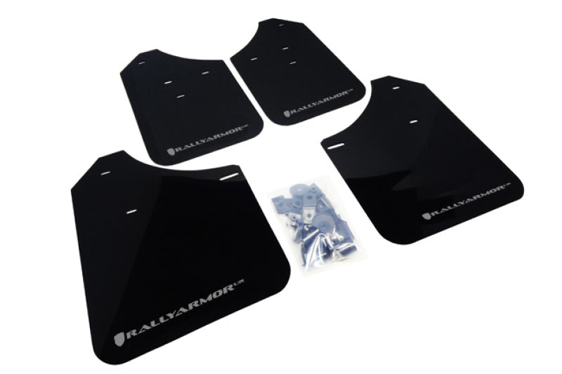 Rally Armor 02-07 UR Rally Mud flap Silver logo MF1-UR-BLK/SIL Photo - Primary