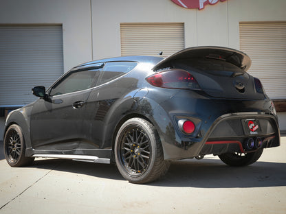 aFe Takeda 13-17 Hyundai Veloster L4-1.6L 2-1/2in 304 SS Axle-Back Exhaust w/ Blue Flame Tips 49-37019-L 49-37019-L Photo - Mounted