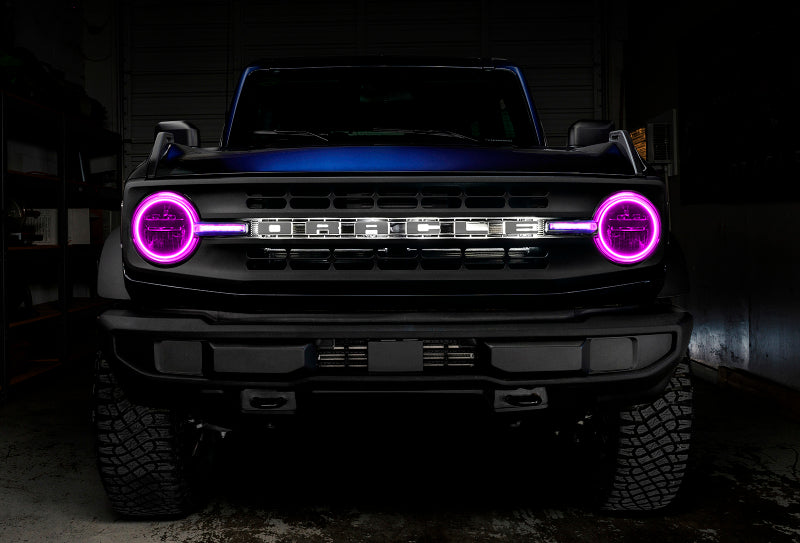 ORACLE Lighting Oracle 21-22 Ford Bronco Headlight Halo Kit w/DRL Bar - Base Headlights ColorSHIFT -w/No Controller 1471-334 1471-334 User 1