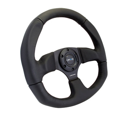 NRG Reinforced Steering Wheel-Leather Steering Wheel w/ Black Stitch RST-009R Photo - Primary