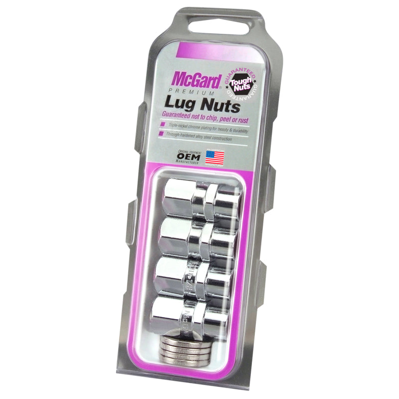McGard Hex Lug Nut (Drag Racing Short Shank) 7/16-20 / 13/16 Hex / 1.6in. Length (4-Pack) - Chrome 60128 60128 Photo - Primary